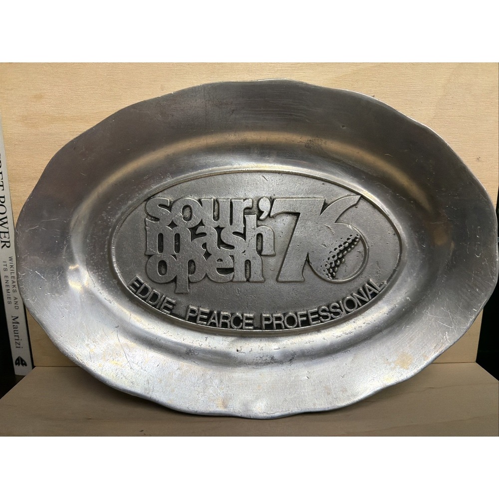 Pewter USA Oval Serving Tray Silver Sour Mash Open 76 Eddie Pearce Professional